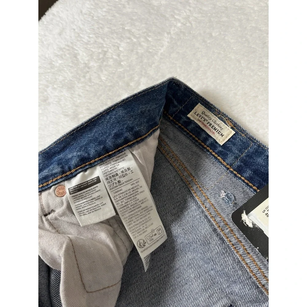 Levi's 501 Premium Irregular Med Wash Denim Jeans Men's Sz 38x34 Button Fly‎ NWT
